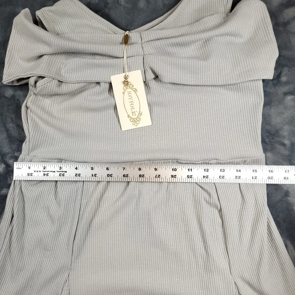 JoyFolie Mendora in‎ Dove High-Low Hem Ribbed Girls Dress